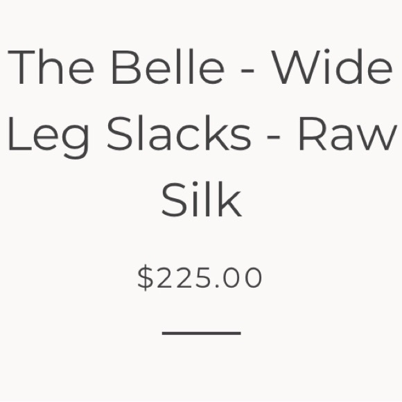 Uniform Handmade Raw Silk Belle Wide Leg Slacks, S - Picture 7 of 9